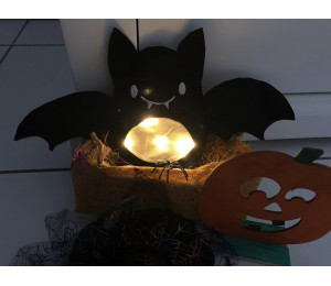 Stickdatei ITH - Halloween Laterne Fledermaus inkl. Süßigkeitenverstecker